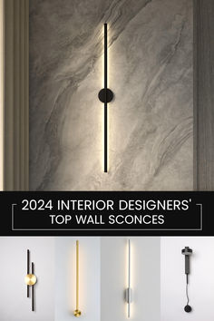 the interior designers'top wall sconces are shown in three different styles and colors