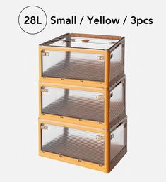 three small yellow / 3 pcss bird cages