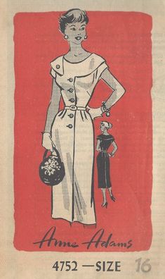 an old fashion sewing pattern for a woman's dress, with the name annie adams