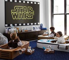 star wars themed children's bedroom with toys