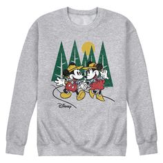 Disney - Mickey & Friends - Mickey & Minnie Take a Hike - Men's Crew Neck Fleece Pullover - Celebrate the essence of Disney's Disney with officially licensed apparel featuring unique designs crafted exclusively by Hybrid Apparel. Each piece brings beloved characters, iconic imagery, and memorable moments to life, offering Disney fans a one-of-a-kind way to showcase their passion. Friends Graphic, Mickey Silhouette, Target Clothes, Disney Men, White Crew Neck, Dog Hoodie, Fleece Sweatshirt, Mickey Minnie, Mickey And Friends