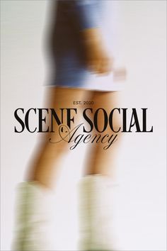 a blurry photo of a person's legs with the words scene social on it