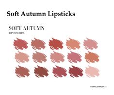 Colors For Soft Autumn, Makeup Soft Autumn, Color Palette Autumn, Palette Autumn, Soft Autumn Deep, Lip Color Palette