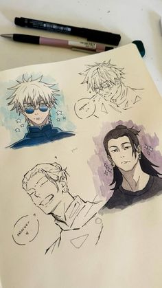 an image of some anime character sketches