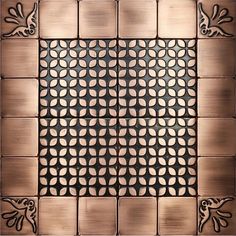 an artistic metal tile design in the shape of a square