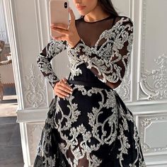 Tail Dress, Shiny Dresses, Long Prom Gowns, Lace Dress Vintage, Long Sleeve Evening Dresses, Women's Evening Dresses, Dresses 2020, Lace Evening Dresses, 2020 Fashion