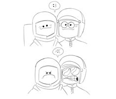 two people in space suits and one has an angry face