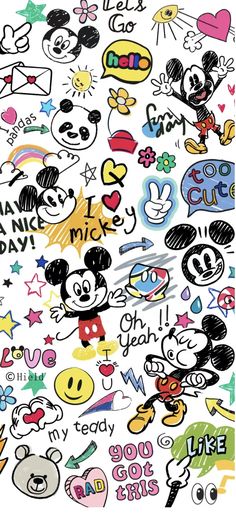 mickey mouse stickers are all over the place