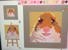 a computer screen with an image of a dog's face on it and other pictures