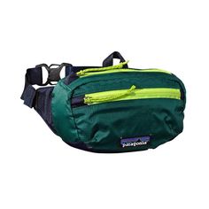 Patagonia Lightweight Travel Mini Hip Pack - Arbor Green ABRG Durable Functional Green Bag, Durable Functional Green Bags, Patagonia Functional Everyday Bag, Functional Patagonia Travel Bags, Patagonia Nylon Travel Bag, Functional Patagonia Outdoor Bags, Green Bags With Functional Pockets For Outdoor Activities, Sporty Durable Green Bags, Green Bags With Functional Pockets For Outdoor