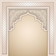 an ornate frame with a decorative pattern on the top and bottom, in beige tones