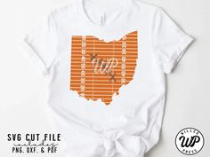 an orange and white t - shirt with the state of virginia on it