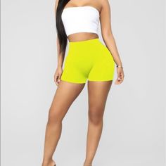 Seamless Mini Shorts **Inseam 2 1/2 Color Neon Gold Fits Up To Size 15 Content: 85%Polyester 15%Spandex Very Comfortable And With Great Extra Stretch, Breathable Material Great To Have To Wear Under Your Dresses Or Skirts! New Lounge Casual Basic Street Style Wear Casual Gym Yoga Athletic Layering Pieces Active Wear Neon Clothing Yellow Sports Biker Shorts With Built-in Shorts, Sporty Yellow High-waisted Shorts, Yellow Stretch Sports Shorts, Yellow Stretch Short Leg Bottoms, Stretch Yellow Bottoms In Short Length, Yellow Stretch Short Bottoms, Yellow Stretch Biker Shorts For Sports, Yellow Stretch Bottoms Short Length, Yellow Stretch Bottoms Of Short Length