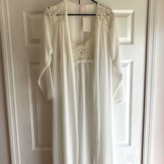 Beautifully Elegant Nwt Wedding Nightgown. Never Worn, No Stains Or Rips. Gorgeous Lace And Beading. White Lace Trim Wedding Sleepwear, Sheer Sleepwear For Wedding Night, White Lace Sleepwear For Wedding Night, Sheer Cream Sleepwear For Wedding Night, Wedding Nightgown, Womens Christmas Pajamas, Matching Family Christmas Pajamas, Fleece Pajama Pants, Pregnancy Photo