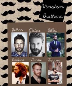 a poster with mustaches on it for men's hair and beard styles