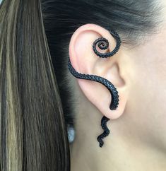 Octopus Clothes, Octopus Dress, Earring Cuff, Octopus Jewelry, Octopus Tentacles, Pierced Ear, Dragon Earrings, Wrap Earrings, Dress Drawing