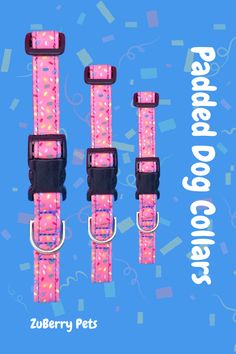 Come see our fun new selection of padded dog collars! Lightweight yet strong, specially designed for dogs on the smaller side. Stain & water resistant. Matching dog leashes and accessories available too. Dog Leashes, Dog Leash