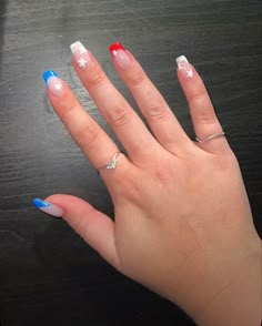 Forth Of July Square Nails, Red White And Blue Nails Coffin, 4th Of July Nails Oval Shape, 4th Of July Nail Designs Square, Red White And Blue Nails Square, Fourth Of July Nails Designs Acrylic, Simple Fourth Of July Nails 2024, 4th Or July Nails Simple, Cute Short Acrylic Nails Fourth Of July