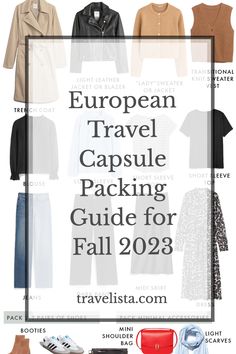 10 Day Fall Travel Capsule Wardrobe, 2 Week Capsule Wardrobe Travel Packing Fall, Fall Packing, Packing Wardrobe, Travel Essentials List, Packing Guide, Travel Essentials For Women