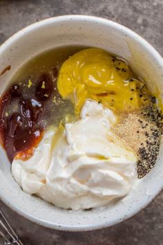 a bowl filled with different types of food