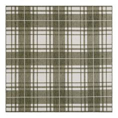 a green and white plaid rug on a white background with an area rug in the shape of a rectangle