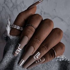 Black Acrylic Nails, Sassy Nails, Ombre Nail, Ombre Acrylic Nails, Glam Nails, Brown Nails, Girls Nails