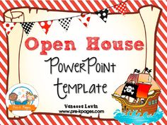 an open house powerpoint template with pirate ship