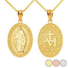 Description: 14k Solid Gold Our Lady Of Graces Miraculous Medal Oval Pendant Item No.: H679 Metal Type: 14k Solid Gold (Available In 10k Solid Gold) Metal Color: Yellow Gold Or White Gold Or Rose Gold Measurement: Height With Bail: Approx. 1.2 In Width: 0.63 In Est. Weight: 2.7 Grams (Pendant) . Chain Is Not Included Brand New With Box Note: Made To Order. This Item Might Take 2-5 Days To Ship Quinceanera Earrings, Claddagh Ring Wedding, Shine Jewelry, Gold Grillz, Nugget Bracelet, Celtic Earrings, Oval Necklace, Letter Ring, Miraculous Medal