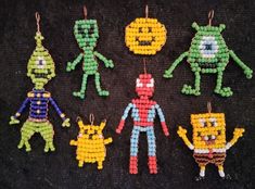 the beaded toy figures are all different colors