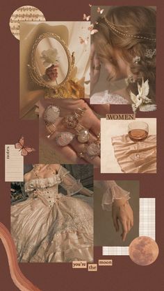 the collage shows many different types of clothing and accessories, including dresses, bracelets,