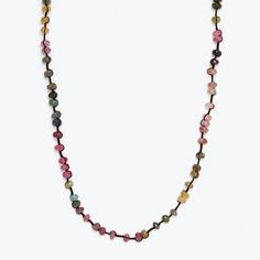 Colorful and eclectic bead string with a boho aesthetic. Bohemian Multicolor Tourmaline Necklaces, Multicolor Artisan Hand Knotted Jewelry, Multicolor Tourmaline Beaded Jewelry, Multicolor Beaded Tourmaline Jewelry, Bohemian Beaded Tourmaline Jewelry, Multicolor Adjustable Hand Knotted Necklaces, Adjustable Multicolor Hand Knotted Necklace, Adjustable Multicolor Hand Knotted Necklaces, Bohemian Multicolor Hand Knotted Jewelry