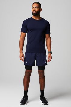 The Run Course 2-Piece Outfit FL2 blue/blue male Activewear >> Mens >> Outfits regular Mens Trail Running Outfit, Runner Outfit Man, Fit Manifestation, Shomari Francis, Small Space Home Gym, Running Outfit Men, Male Workout, Runner Aesthetic