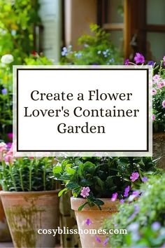 This pin shows a lovely container garden bursting with various colorful flowers and greenery aimed at beginners looking to create a beautiful and enriching outdoor space, featuring practical tips for plant selection and container design.