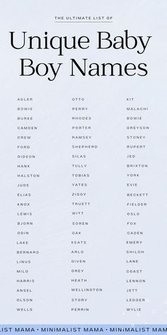 the ultimate list of unique baby boy names