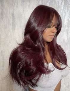 Red Brownish Hair Color, Purple Red Hair Burgundy, Mahogany Hair Color On Black Women, Dark Black Red Hair, Cherry Cola Hair Color On Brown Skin, Midnight Red Hair, Dark Cherry Hair Color Burgundy, Cherry Dark Red Hair, Wine Colour Nails