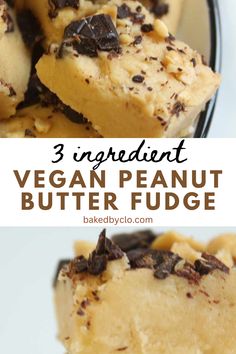 three ingredient vegan peanut butter fudge is the perfect treat for desserts and snacks