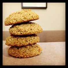 three cookies stacked on top of each other