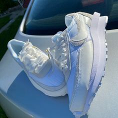 White Nike Sacai Ld Waffle Never Worn Sz 12 I Have The Black Pair Also Most Comfortable Shoe White Custom Sneakers With Rubber Waffle Outsoles, Money Wallpaper, Nike Sacai, Most Comfortable Shoes, White Nike, Shoes Nike, White Nikes, Mens Shoes Sneakers, Men's Nike