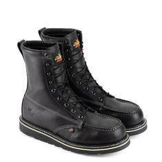 American Heritage Midnight Series 8 Black Moc Safety Toe Thorogood Union Workers, Thorogood Boots, Moc Toe Boots, Insulated Boots, Steel Toe Boots, Steel Toe Work Boots, Toe Boots, American Heritage, Black Steel