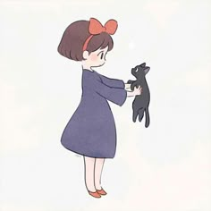 Little Kiki & Jiji Studio Ghibli Films, Art Studio Ghibli, Studio Ghibli Fanart, Personajes Studio Ghibli, Art Mignon, Ghibli Artwork, Kiki's Delivery Service, Studio Ghibli Movies, Studio Ghibli Art