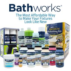 the bath works ad is displayed with all kinds of products