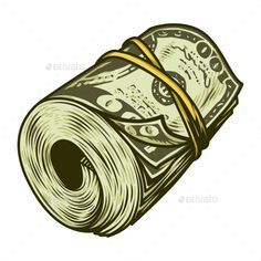 rolled up dollar bills - miscellaneous illustrations