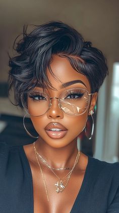 🌟💅 Professional Stylish Short Haircuts Short Haircuts for Black Women Finesse | Pinterest Favor... Easy Hairstyles For Short Hair Black Women, One Side Shaved Hairstyles Black Hair, Short Hairstyle Black Woman, Shaved Sides Black Women, One Side Shaved Hairstyles, Short Hair Black Women, Fade Haircut Women, Short Hair Women