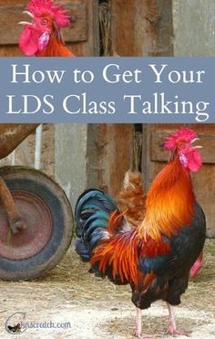 two chickens standing next to each other with the words how to get your kids's class talking