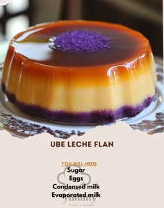 Yummy Recipes | 💜 "Indulge in the creamy, rich flavors of Ube Leche Flan—your favorite dessert with a delightful twist!" 💜🍮 #UbeLover #DessertGoals Ube... | Instagram Ube Tres Leches Cake Recipe, Filipino Desserts Recipes, Ube Potato, Ube Leche Flan Cake, Leche Flan Cake Recipe, Philippine Desserts, Ube Flan, Ube Recipe, Ube Dessert Recipe