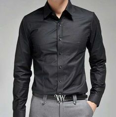 Black Dress Shirt, Formal Men Outfit, Business Men, Casual Wear Dress, Hipster Mens Fashion, Business Casual Dresses, Mens Dress Pants, Shirt Dress Casual, Business Shirts