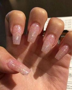 follow @haileycepedaa for more pins like this🤍 Milky Nails, Easy Nails, Nail Swag, Acrylic Nails Coffin Short, Sparkly Nails, Nailed It