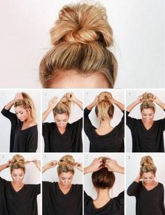 20+ Ideas How To Do A Messy Bun Step By Step Lazy Girl Easy Hair #hair #howto Easy Work Hairstyles, Uk Hairstyles, Hairstyles Tutorial, Easy Hairstyles Quick, Bronde Balayage, Peinados Fáciles Para Cabello Corto, Penteado Cabelo Curto, Hair Dos, Messy Bun