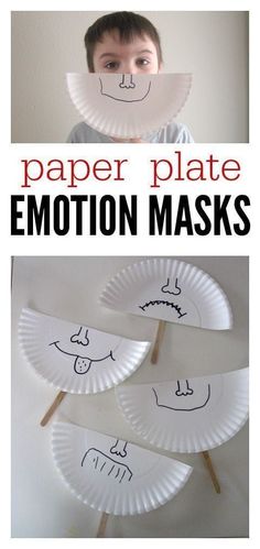 paper plate emotion masks for kids to make