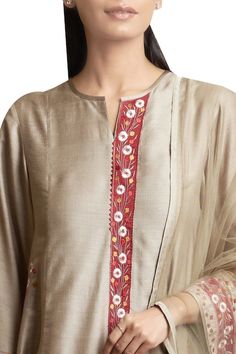 Buy Beige Anarkali Kurta Set With Embroidered Palazzo Pants For Women by Sue Mue Online at Aza Fashions. Beige Anarkali, Anarkali Kurta Set, Kurta And Palazzo, Womens Palazzo Pants, Designer Anarkali, Desi Clothes, Anarkali Kurta, Palazzo Set, Embroidery Flowers Pattern